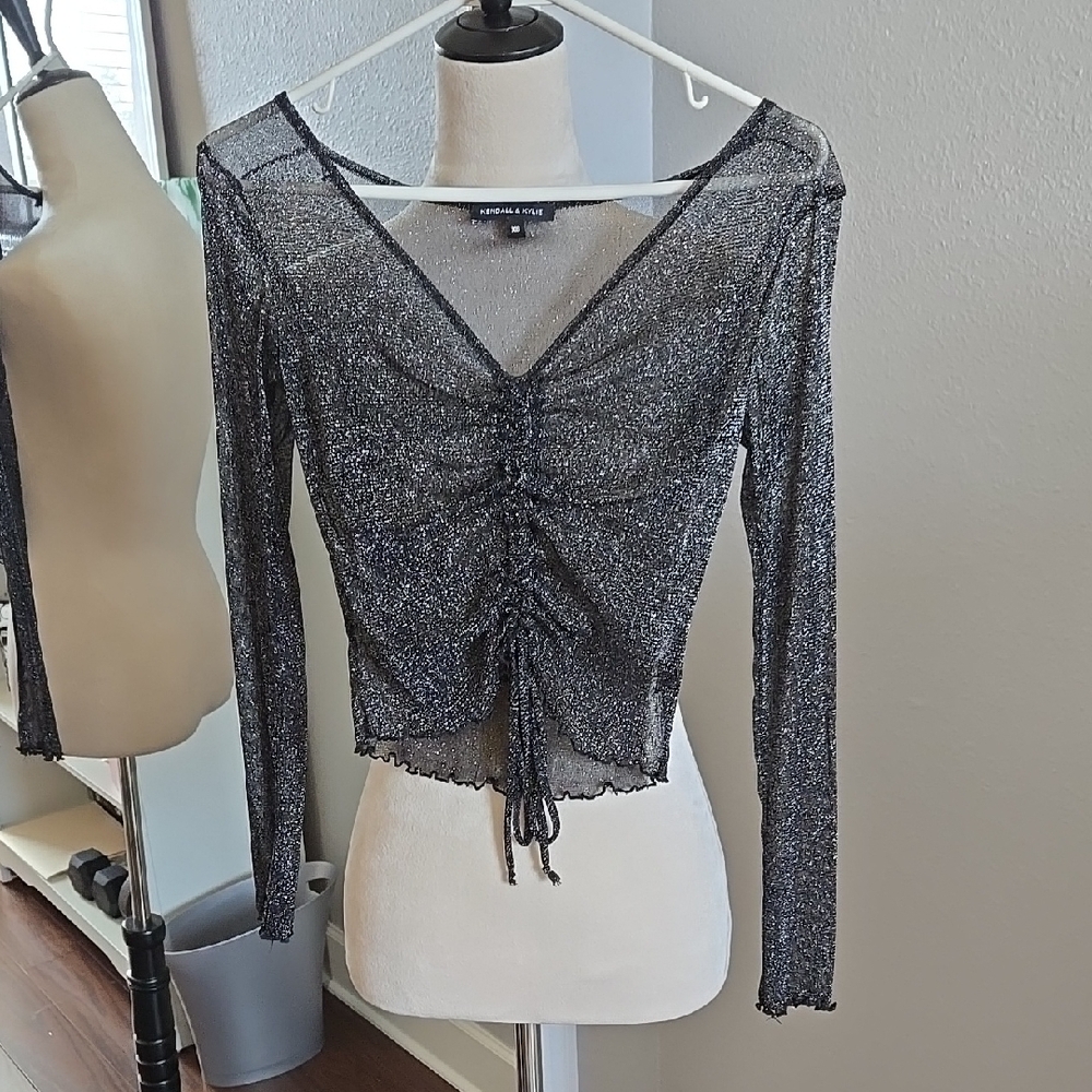Very Sheer Black Long Sleeve Top